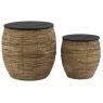 Stools in banana leaf