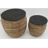 Stools in banana leaf