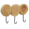 Teak wood coat hook - 3 hooks