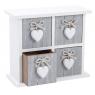 4 drawers mini cabinet with hearts