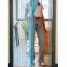 Blue polycotton door curtain