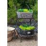 Willow and stained wood flower basket