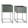 Square matt lacquered metal plant stands