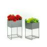Square matt lacquered metal plant stands