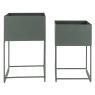 Square matt lacquered metal plant stands