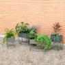 Square matt lacquered metal plant stands