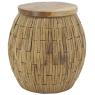 Stool in teak and water hyacinth