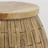 Stool in teak and water hyacinth