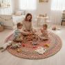Round cotton and jute carpet