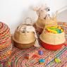 Oval cotton and jute carpet