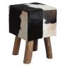 Tabouret carré en peau de vache