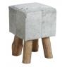 Tabouret carré en peau de vache