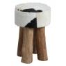 Tabouret rond en peau de vache