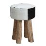 Tabouret rond en peau de vache