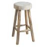 Tabouret de bar en peau de vache et bois