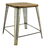 Metal and wood stool Un air de campagne