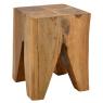 Square teak stool