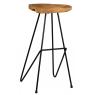 Recycled teak and metal stool