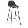 Grey imitation leather and metal stool