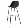 Grey imitation leather and metal stool