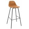 Camel imitation leather and metal stools
