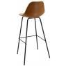 Camel imitation leather and metal stools