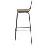 Industrial pine wood and metal bar stool