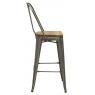 Industrial brushed steel bar stool 