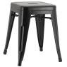 Black metal stool