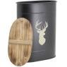 Metal stool and pellets basket - Deer Design