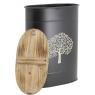 Metal stool and pellets basket - Tree Design