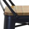 Black steel and elm wood bar stool 
