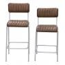 Leather and metal bar stool