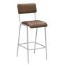 Leather and metal bar stool