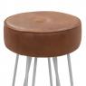 Leather and metal stool