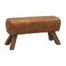 Leather and wooden stool