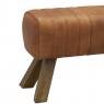 Leather and wooden stool