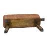 Leather and wooden stool