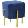 Tabouret en velours bleu