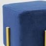 Tabouret en velours bleu