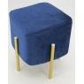 Stool in blue velvet