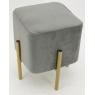 Tabouret en velours gris