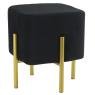 Stool in black velvet