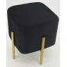 Stool in black velvet