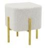 Square stool in teddy fabric