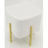 Square stool in teddy fabric