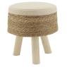 Tabouret en jonc et coton