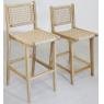 Bar stool with teak wood frame