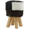 Tabouret en peau de chèvre et teck