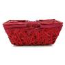 Red lacquered wood basket